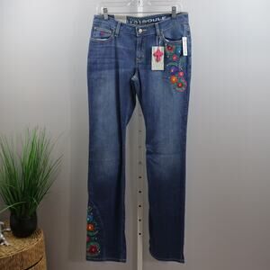 Gypsy Soule Janis Embroidered Stretch Jeans Size 8/29 NWT